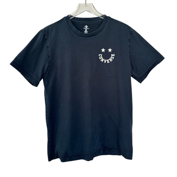 Converse Black Smiley Face T-Shirt Size Medium - Picture 1 of 3